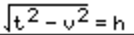sqrt(t^2-v^2) = h